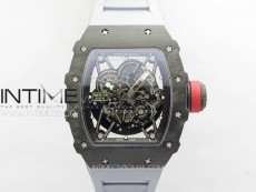 RM035-02 Forged Carbon Case KUF Best Edition Red Crown on Gray Rubber Strap MIYOTA8215