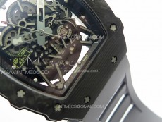 RM035-02 Forged Carbon Case KUF Best Edition Red Crown on Gray Rubber Strap MIYOTA8215
