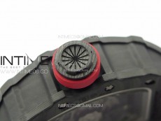 RM035-02 Forged Carbon Case KUF Best Edition Red Crown on Gray Rubber Strap MIYOTA8215