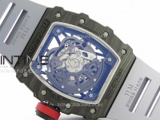 RM035-02 Forged Carbon Case KUF Best Edition Red Crown on Gray Rubber Strap MIYOTA8215