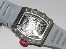 RM035-02 Forged Carbon Case KUF Best Edition Red Crown on Gray Rubber Strap MIYOTA8215