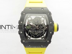 RM035-02 Forged Carbon Case KUF Best Edition Yellow Crown on Yellow Rubber Strap MIYOTA8215