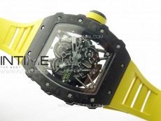 RM035-02 Forged Carbon Case KUF Best Edition Yellow Crown on Yellow Rubber Strap MIYOTA8215