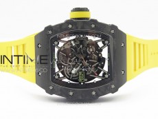 RM035-02 Forged Carbon Case KUF Best Edition Yellow Crown on Yellow Rubber Strap MIYOTA8215