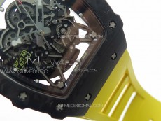 RM035-02 Forged Carbon Case KUF Best Edition Yellow Crown on Yellow Rubber Strap MIYOTA8215