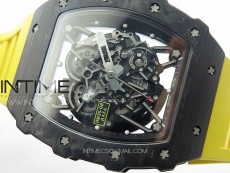 RM035-02 Forged Carbon Case KUF Best Edition Yellow Crown on Yellow Rubber Strap MIYOTA8215