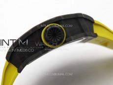 RM035-02 Forged Carbon Case KUF Best Edition Yellow Crown on Yellow Rubber Strap MIYOTA8215