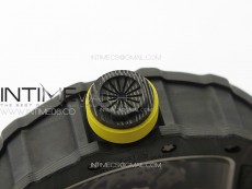 RM035-02 Forged Carbon Case KUF Best Edition Yellow Crown on Yellow Rubber Strap MIYOTA8215