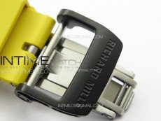 RM035-02 Forged Carbon Case KUF Best Edition Yellow Crown on Yellow Rubber Strap MIYOTA8215