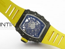 RM035-02 Forged Carbon Case KUF Best Edition Yellow Crown on Yellow Rubber Strap MIYOTA8215