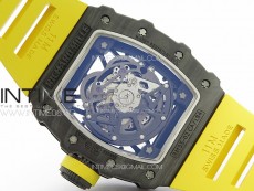 RM035-02 Forged Carbon Case KUF Best Edition Yellow Crown on Yellow Rubber Strap MIYOTA8215