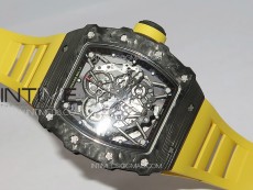 RM035-02 Forged Carbon Case KUF Best Edition Yellow Crown on Yellow Rubber Strap MIYOTA8215