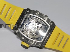 RM035-02 Forged Carbon Case KUF Best Edition Yellow Crown on Yellow Rubber Strap MIYOTA8215