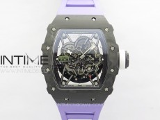 RM035-02 Forged Carbon Case KUF Best Edition White Crown on Purple Rubber Strap MIYOTA8215