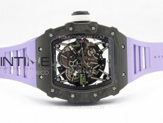RM035-02 Forged Carbon Case KUF Best Edition White Crown on Purple Rubber Strap MIYOTA8215