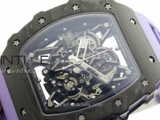 RM035-02 Forged Carbon Case KUF Best Edition White Crown on Purple Rubber Strap MIYOTA8215