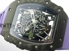 RM035-02 Forged Carbon Case KUF Best Edition White Crown on Purple Rubber Strap MIYOTA8215