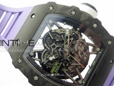 RM035-02 Forged Carbon Case KUF Best Edition White Crown on Purple Rubber Strap MIYOTA8215