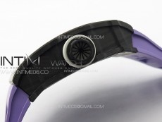 RM035-02 Forged Carbon Case KUF Best Edition White Crown on Purple Rubber Strap MIYOTA8215