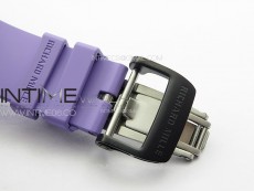 RM035-02 Forged Carbon Case KUF Best Edition White Crown on Purple Rubber Strap MIYOTA8215