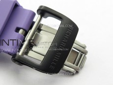 RM035-02 Forged Carbon Case KUF Best Edition White Crown on Purple Rubber Strap MIYOTA8215