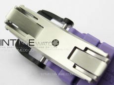 RM035-02 Forged Carbon Case KUF Best Edition White Crown on Purple Rubber Strap MIYOTA8215