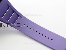 RM035-02 Forged Carbon Case KUF Best Edition White Crown on Purple Rubber Strap MIYOTA8215