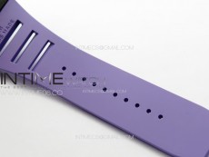 RM035-02 Forged Carbon Case KUF Best Edition White Crown on Purple Rubber Strap MIYOTA8215