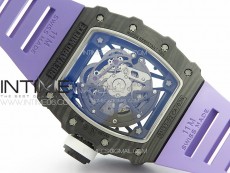 RM035-02 Forged Carbon Case KUF Best Edition White Crown on Purple Rubber Strap MIYOTA8215