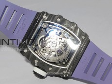 RM035-02 Forged Carbon Case KUF Best Edition White Crown on Purple Rubber Strap MIYOTA8215