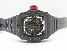 RM035-02 Forged Carbon Case KUF Best Edition Red Crown on Black Rubber Strap MIYOTA8215