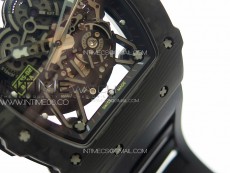 RM035-02 Forged Carbon Case KUF Best Edition Red Crown on Black Rubber Strap MIYOTA8215