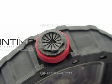RM035-02 Forged Carbon Case KUF Best Edition Red Crown on Black Rubber Strap MIYOTA8215