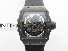 RM035-02 Forged Carbon Case KUF Best Edition Black Crown on Black Nylon Strap MIYOTA8215