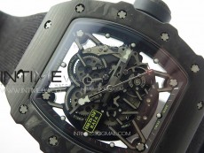 RM035-02 Forged Carbon Case KUF Best Edition Black Crown on Black Nylon Strap MIYOTA8215