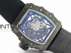 RM035-02 Forged Carbon Case KUF Best Edition Black Crown on Black Nylon Strap MIYOTA8215