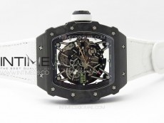 RM035-02 Forged Carbon Case KUF Best Edition White Crown on White Nylon Strap MIYOTA8215