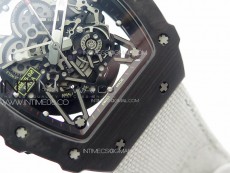RM035-02 Forged Carbon Case KUF Best Edition White Crown on White Nylon Strap MIYOTA8215
