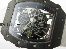 RM035-02 Forged Carbon Case KUF Best Edition White Crown on White Nylon Strap MIYOTA8215
