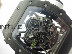 RM035-02 Forged Carbon Case KUF Best Edition White Crown on White Nylon Strap MIYOTA8215