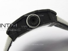 RM035-02 Forged Carbon Case KUF Best Edition White Crown on White Nylon Strap MIYOTA8215