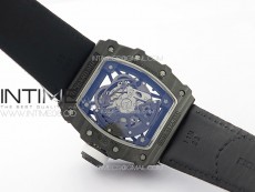 RM035-02 Forged Carbon Case KUF Best Edition White Crown on White Nylon Strap MIYOTA8215