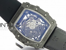 RM035-02 Forged Carbon Case KUF Best Edition White Crown on White Nylon Strap MIYOTA8215