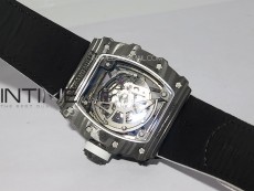 RM035-02 Forged Carbon Case KUF Best Edition White Crown on White Nylon Strap MIYOTA8215