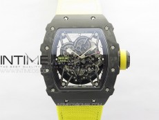RM035-02 Forged Carbon Case KUF Best Edition Yellow Crown on Yellow Nylon Strap MIYOTA8215
