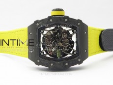 RM035-02 Forged Carbon Case KUF Best Edition Yellow Crown on Yellow Nylon Strap MIYOTA8215