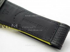 RM035-02 Forged Carbon Case KUF Best Edition Yellow Crown on Yellow Nylon Strap MIYOTA8215