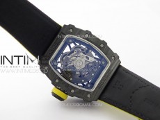 RM035-02 Forged Carbon Case KUF Best Edition Yellow Crown on Yellow Nylon Strap MIYOTA8215