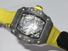 RM035-02 Forged Carbon Case KUF Best Edition Yellow Crown on Yellow Nylon Strap MIYOTA8215