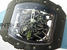 RM035-02 Forged Carbon Case KUF Best Edition Blue Crown on Blue Nylon Strap MIYOTA8215